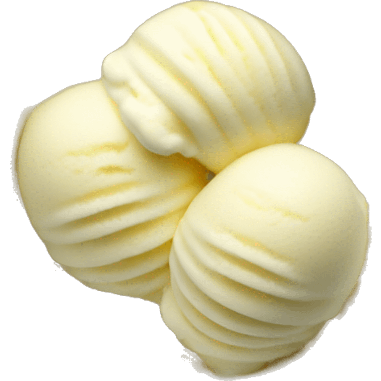 2 round lemon sorbet ice-cream  scoops in a white bowl emoji