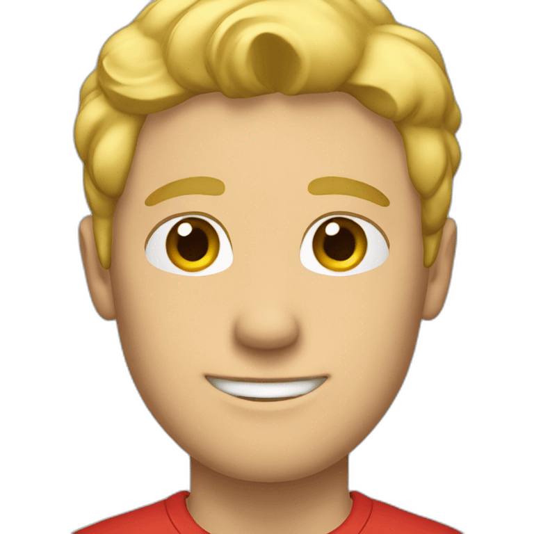 blond guy with red t-shirt emoji