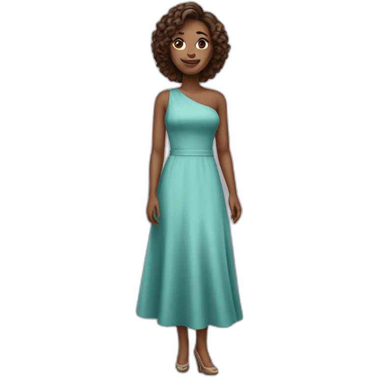 realistic woman with with a dress emoji