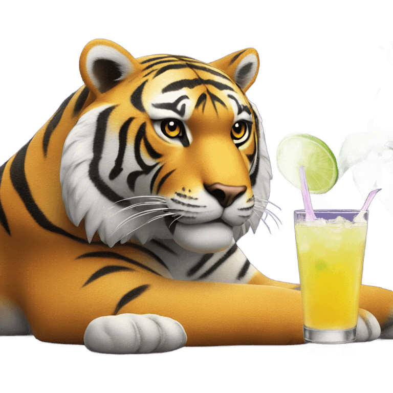 LSU Mike the Tiger with margarita  emoji