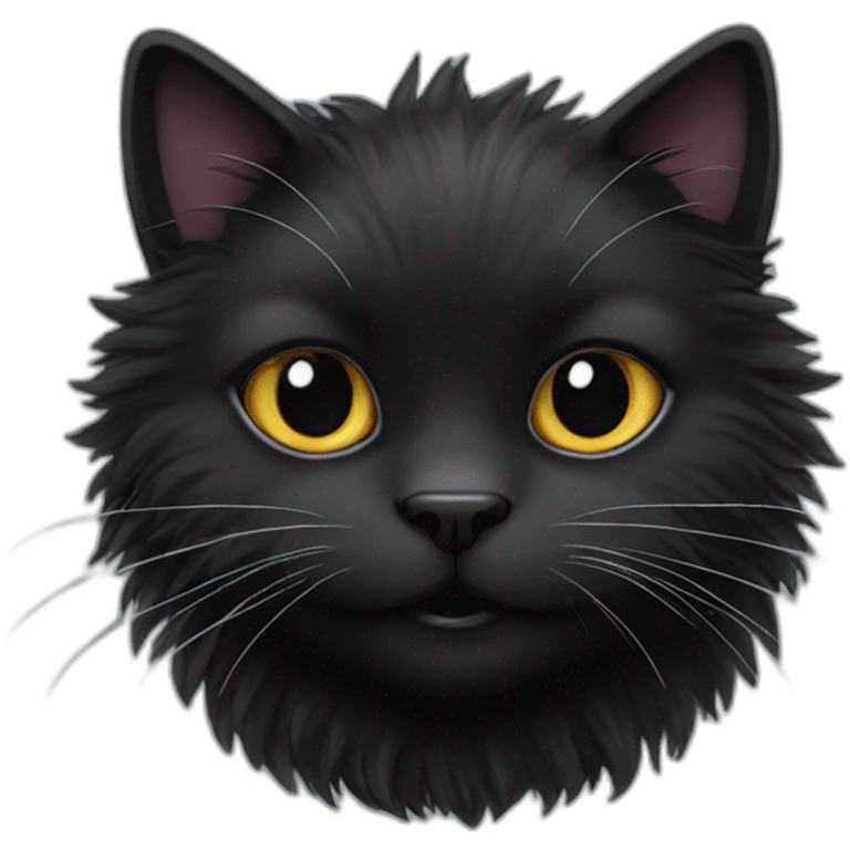 Fluffy black cat emoji