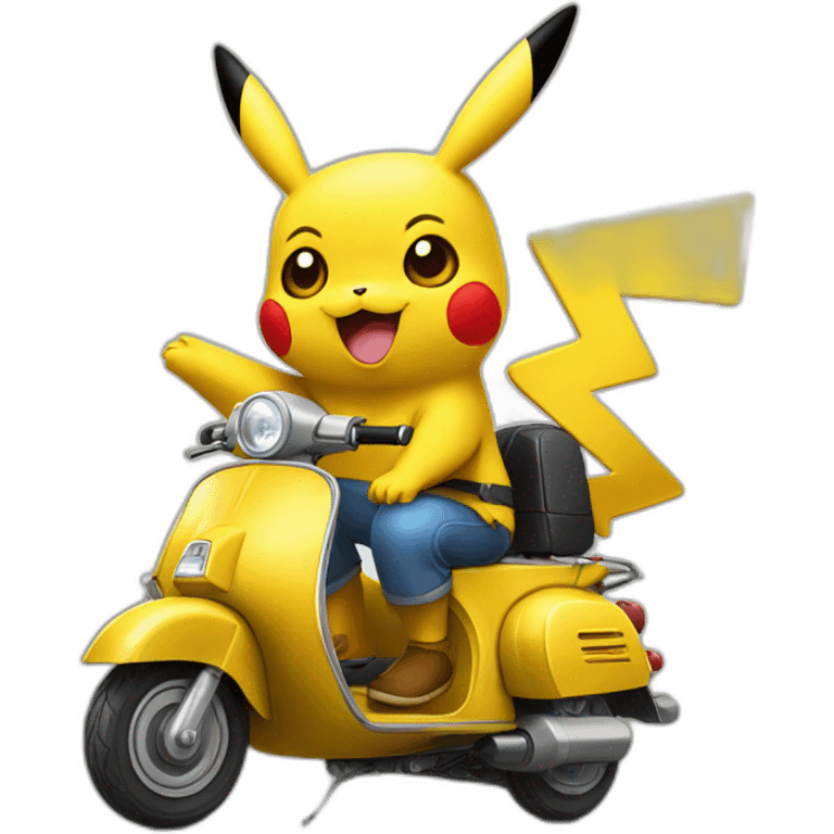 Pikachu sur un scooter emoji