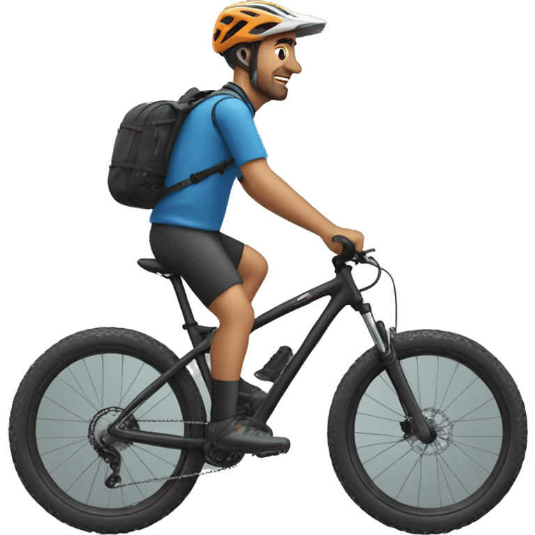 man mountainbike riding emoji