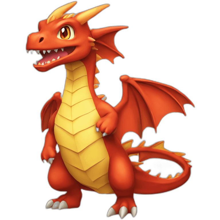 dragon rouge Pokémon dracofeu gros queue en feu emoji