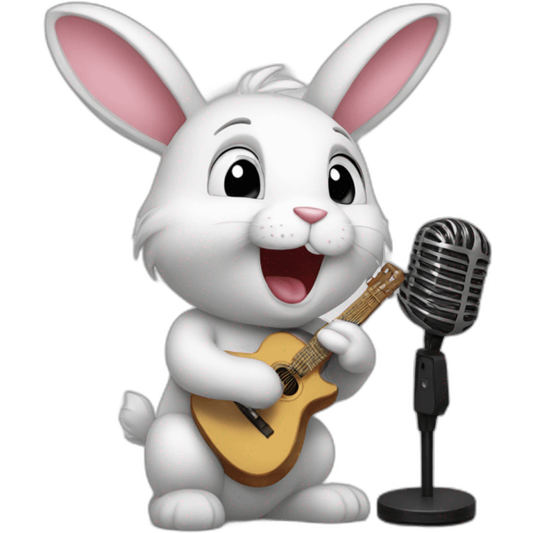 kin bunny singing at the mic emoji