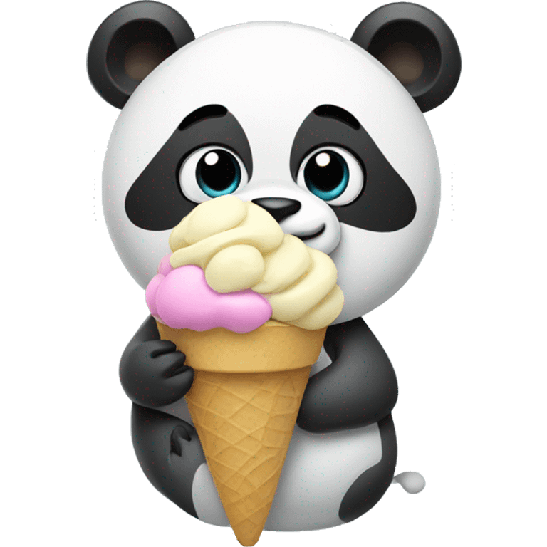 Panda eating ice cream emoji