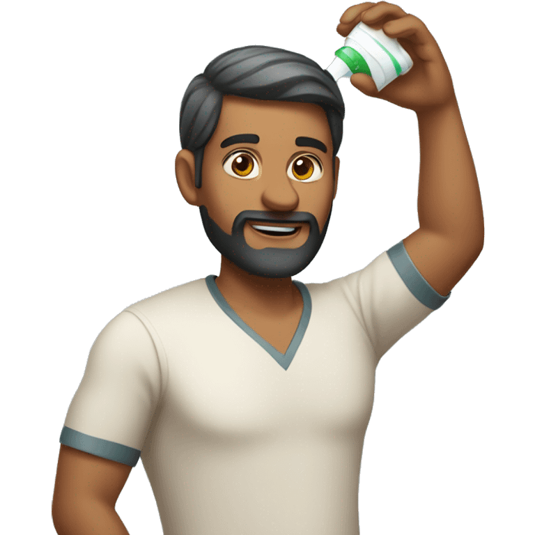 Indian man holding deodorant  emoji