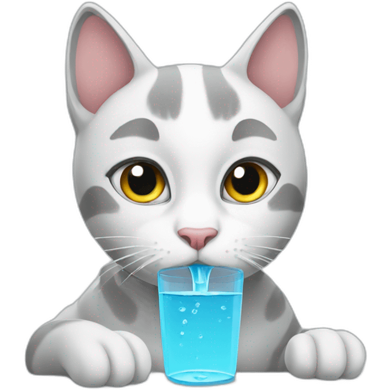 cat drinking water emoji