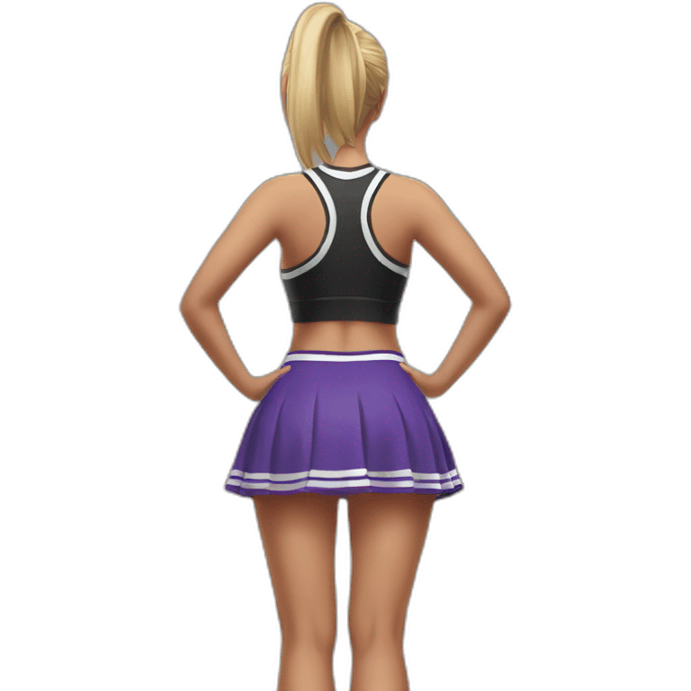 Back view Full body curvy beauty cheerleader short skirt skirt emoji