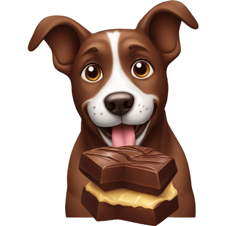 Dog Eating Chocolate emoji