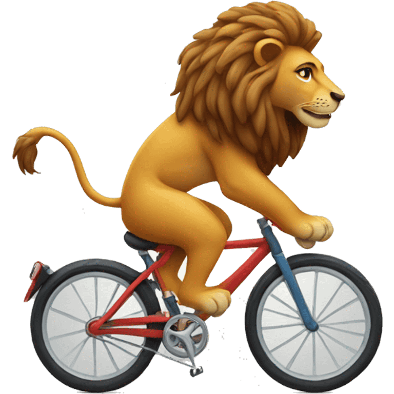 Lion riding a bike emoji