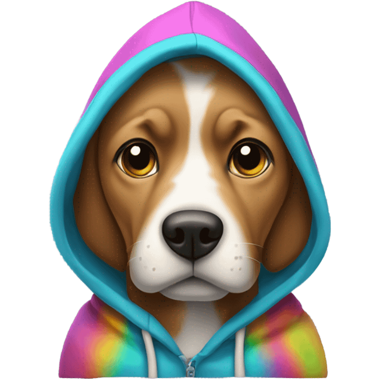 Dog wearing hoodie emoji