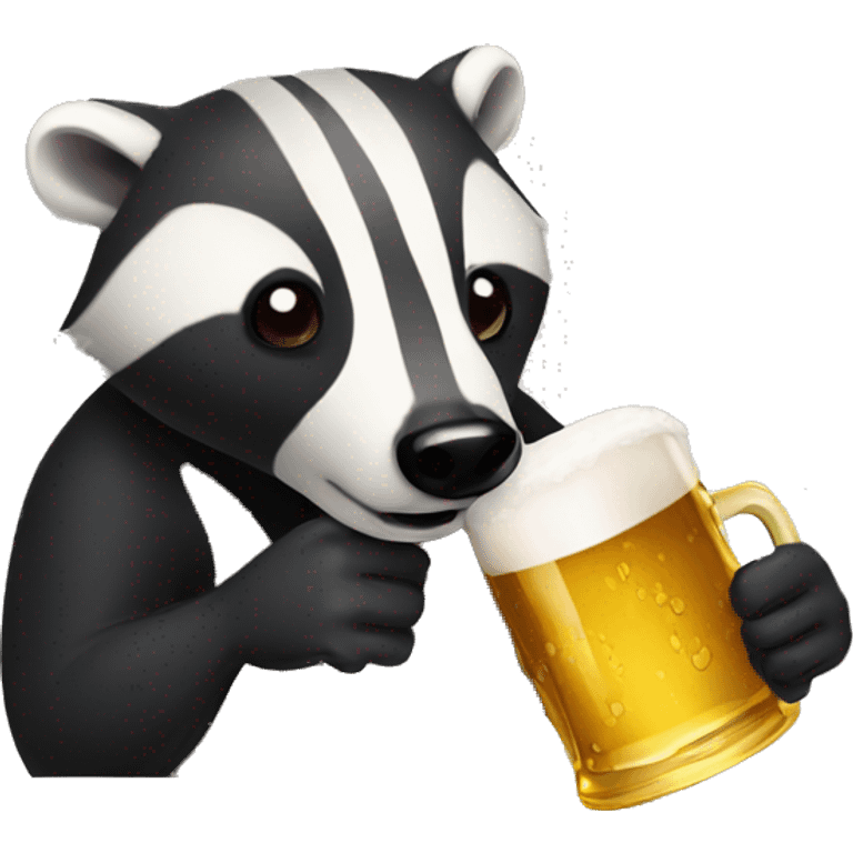 badger drinking beer emoji