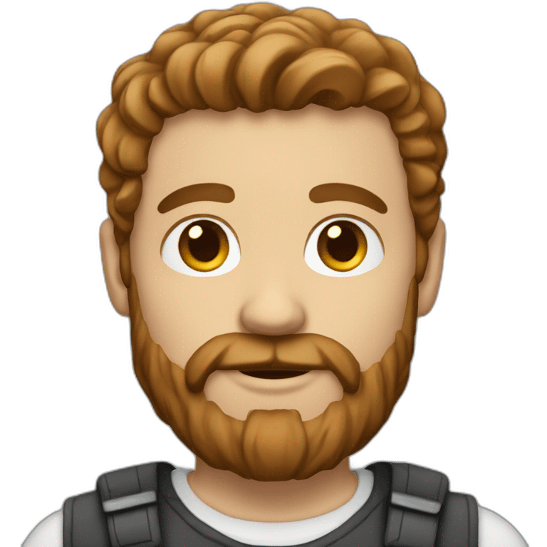 white man with brown hair et beard emoji