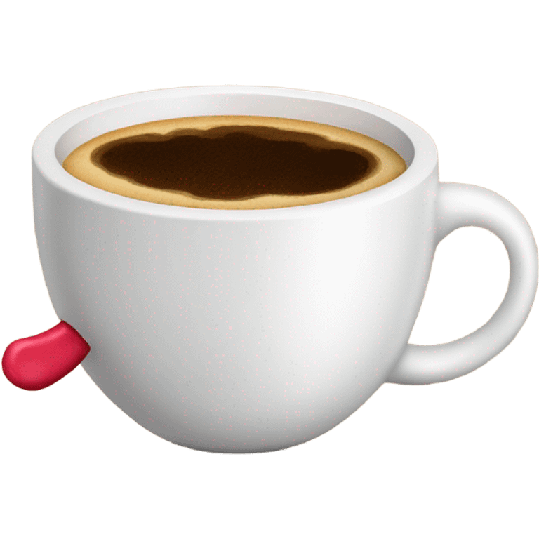 coffee cup with kiss on it emoji