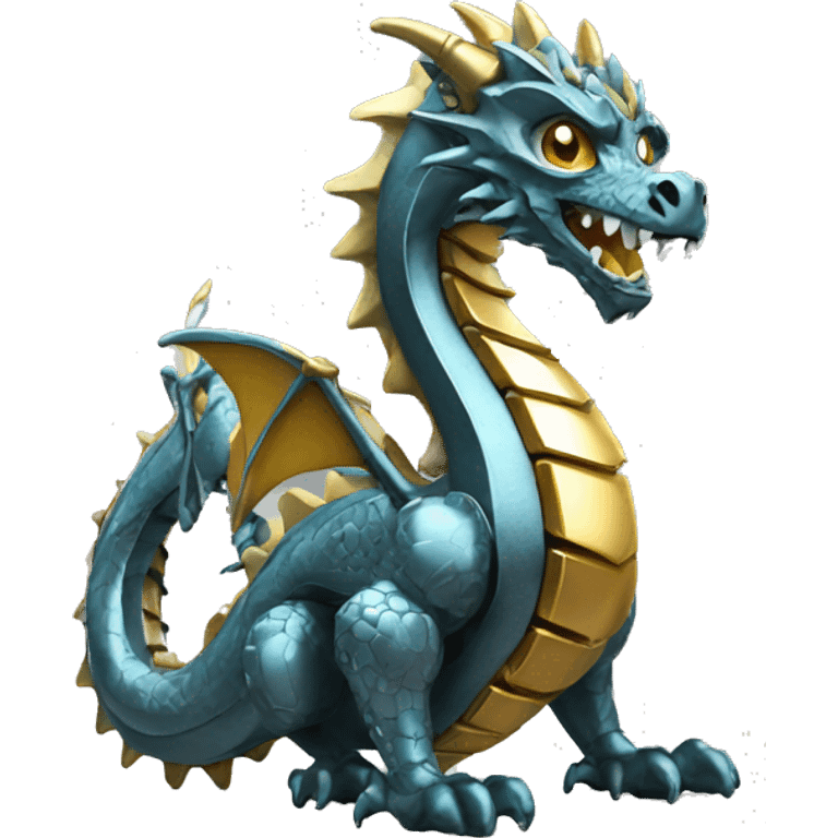 Metallic dragon with gears emoji