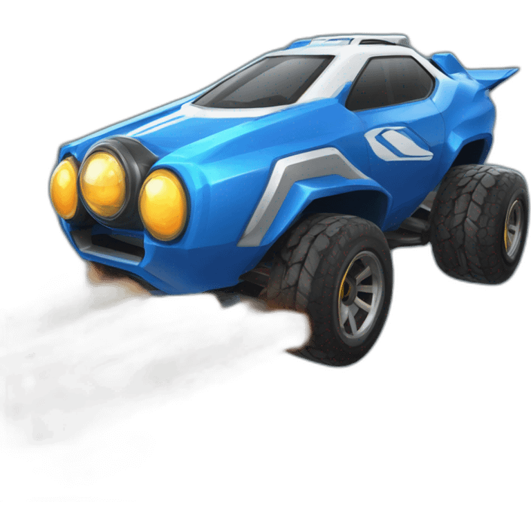 un pingouin qui conduit une voiture de rocket league emoji