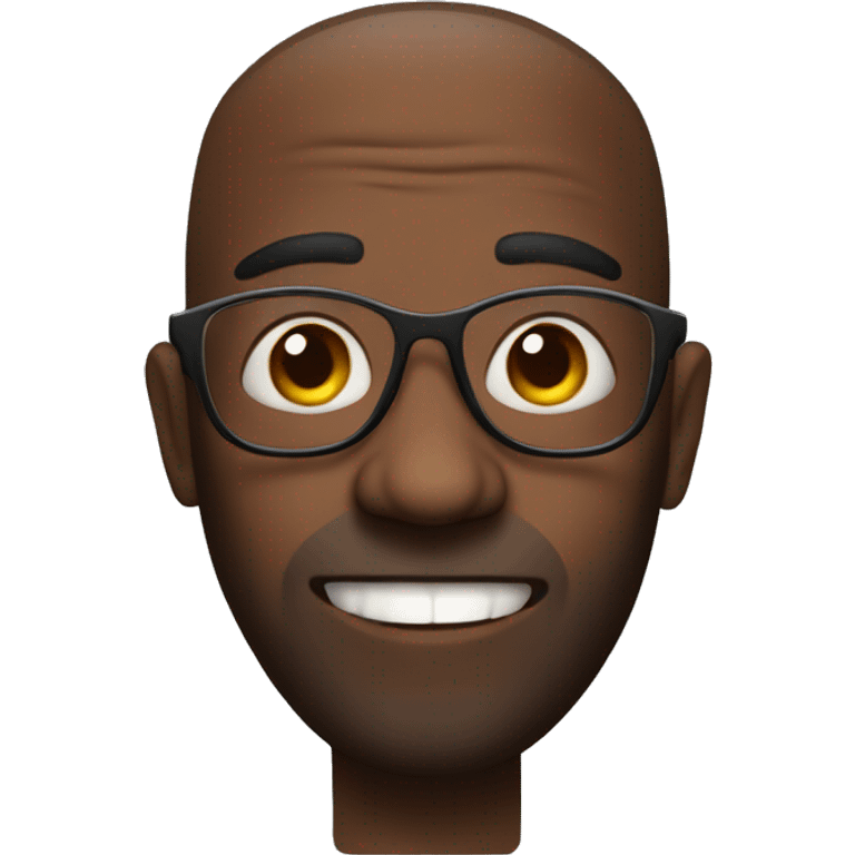 A funny guy that wear a glass, has a an african color and look terrifying emoji