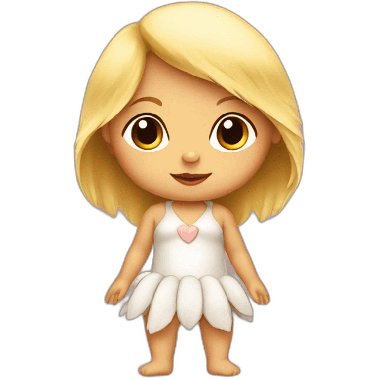 little blonde baby girl in a bird costume emoji