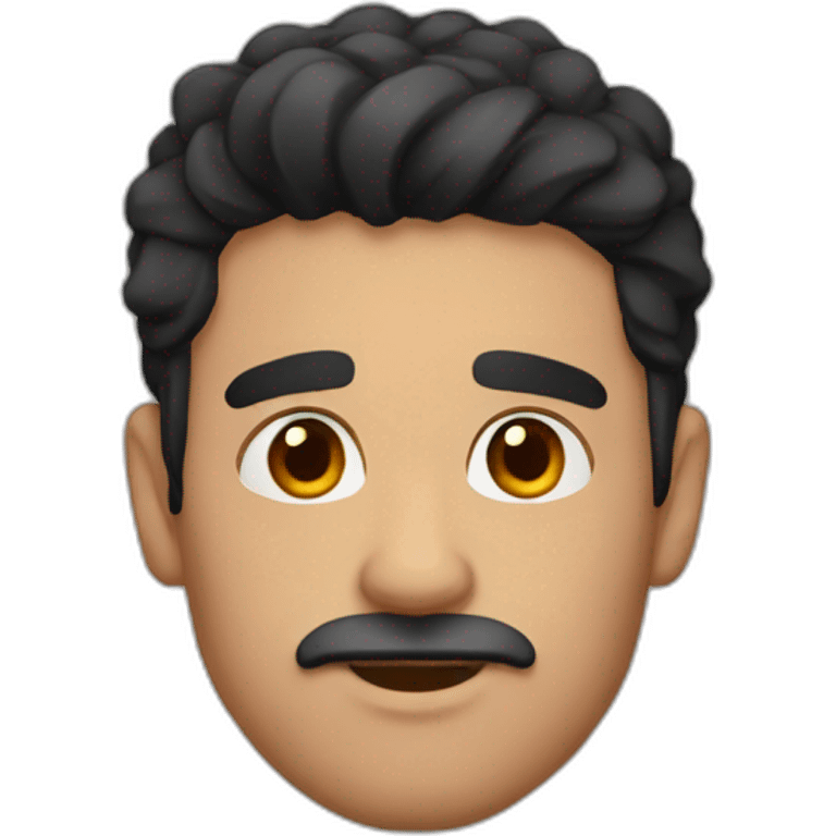 Spanish man dark hair and bear thick eyebrows emoji