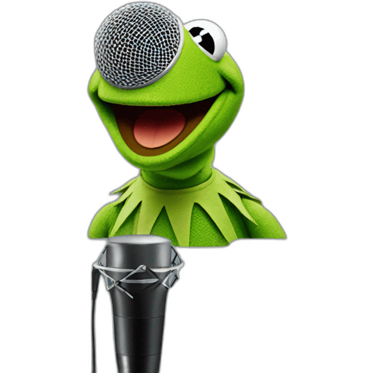 kermit face Microphone emoji