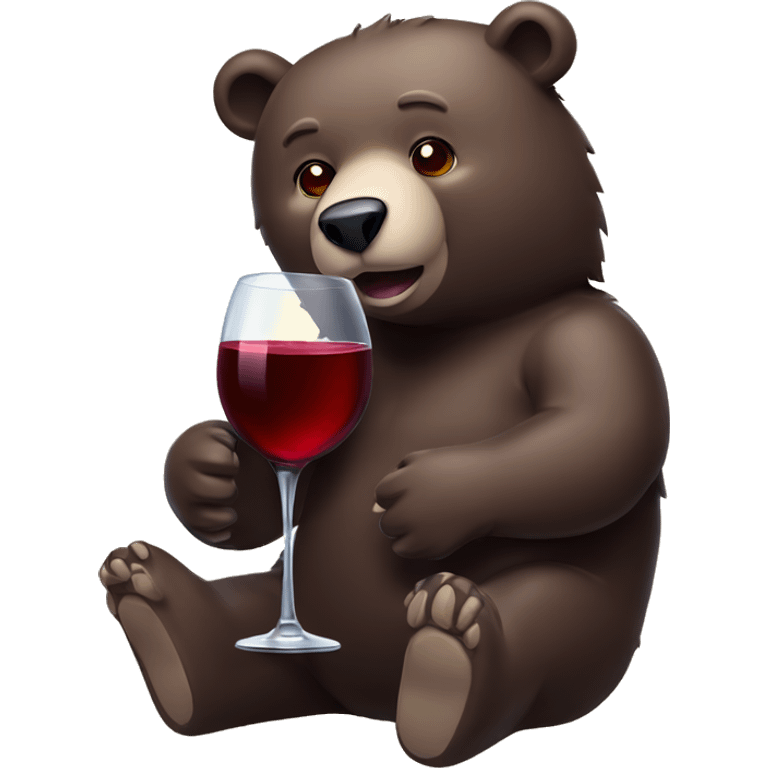 Bear drink red wine emoji