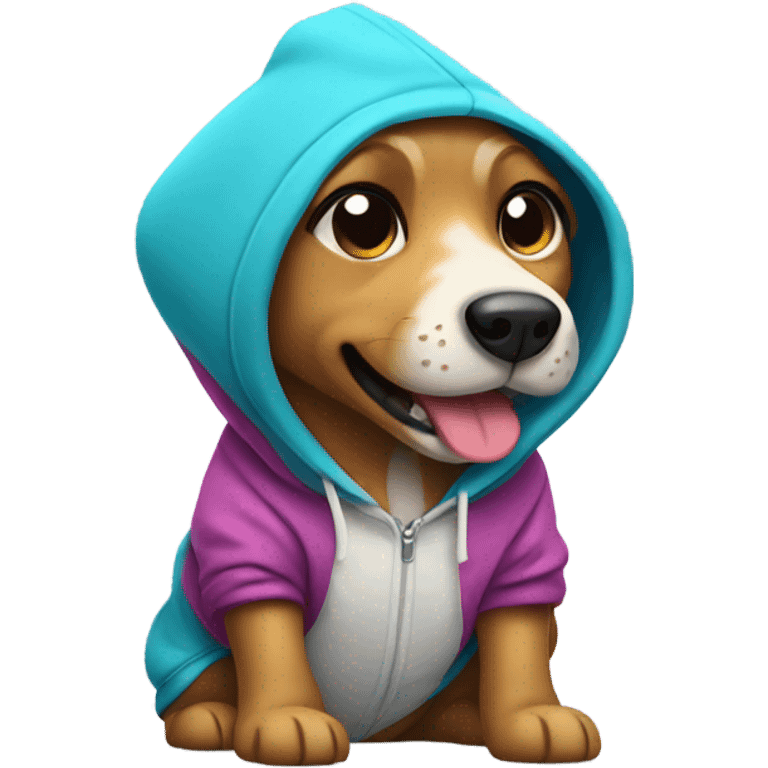 Dog wearing a hoodie emoji