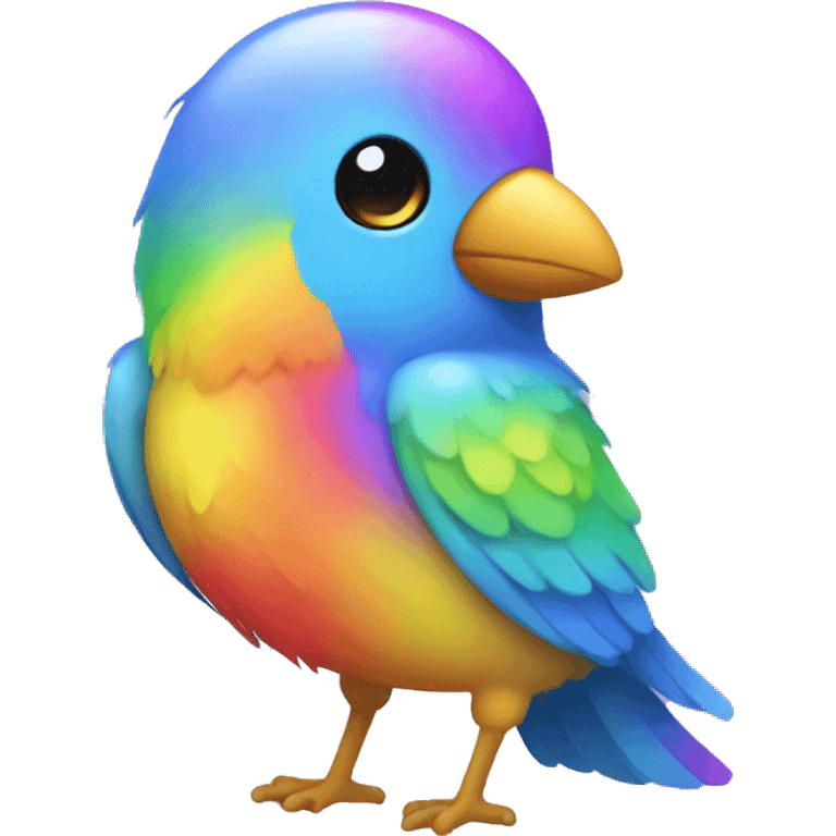 Kawaii bird with rainbow clothes  emoji