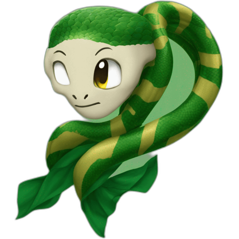 snake wearing a slytherin scarf hogwarts emoji