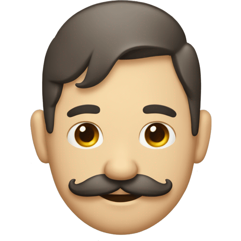 Señor con bigote levantando la mano de frente  emoji