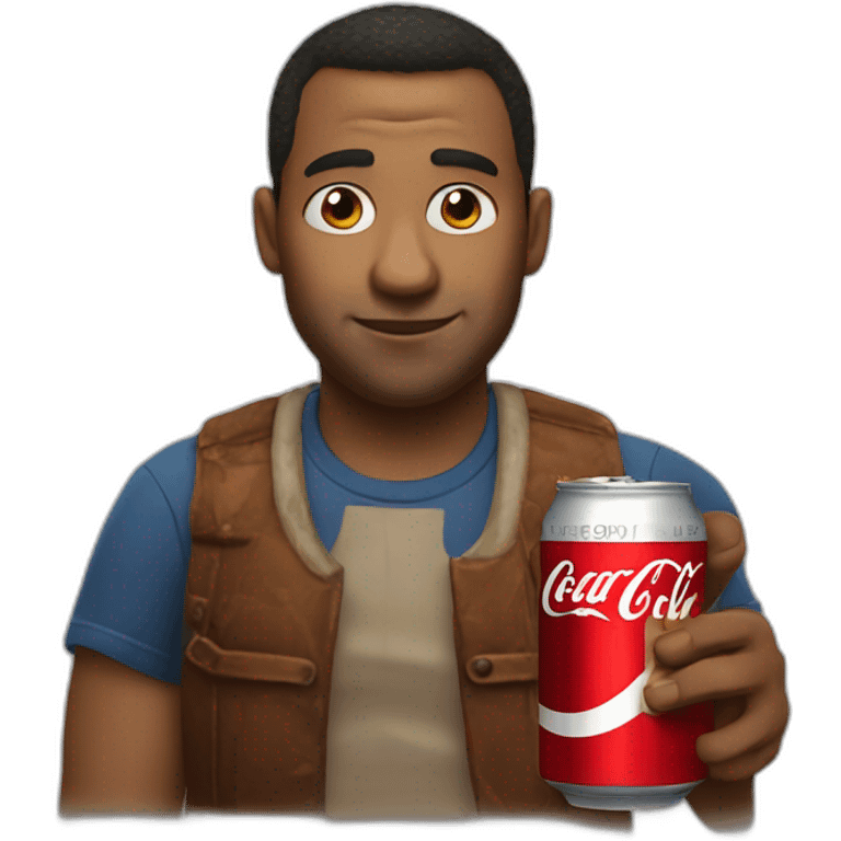 Big man drinking coca cola emoji