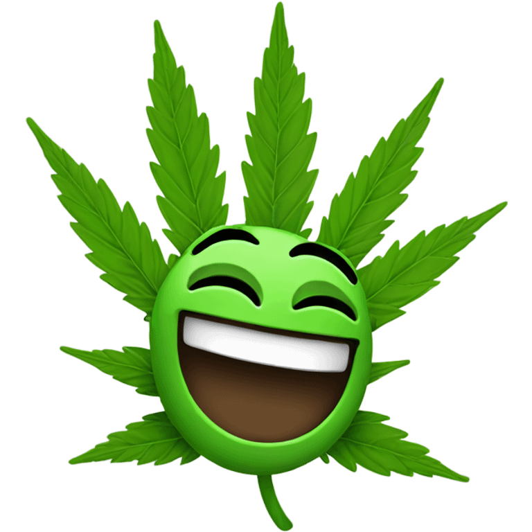 Marijuana leaf laughing  emoji