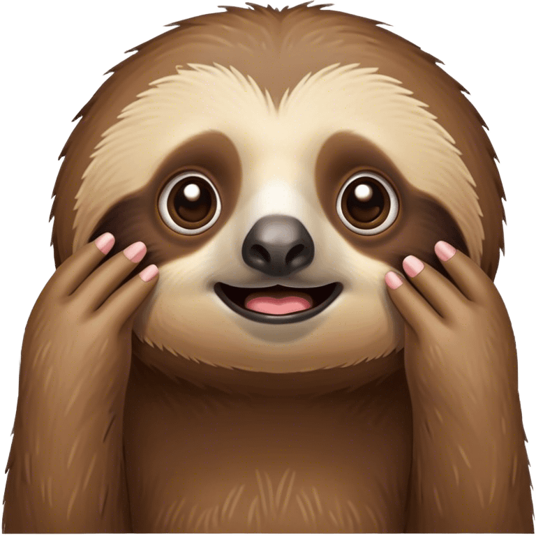 sloth with shoked face with hands on face emoji