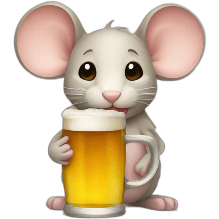 Mouse with beer emoji