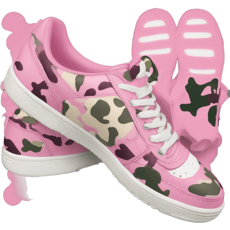 Bape x low camo pink sneakers emoji