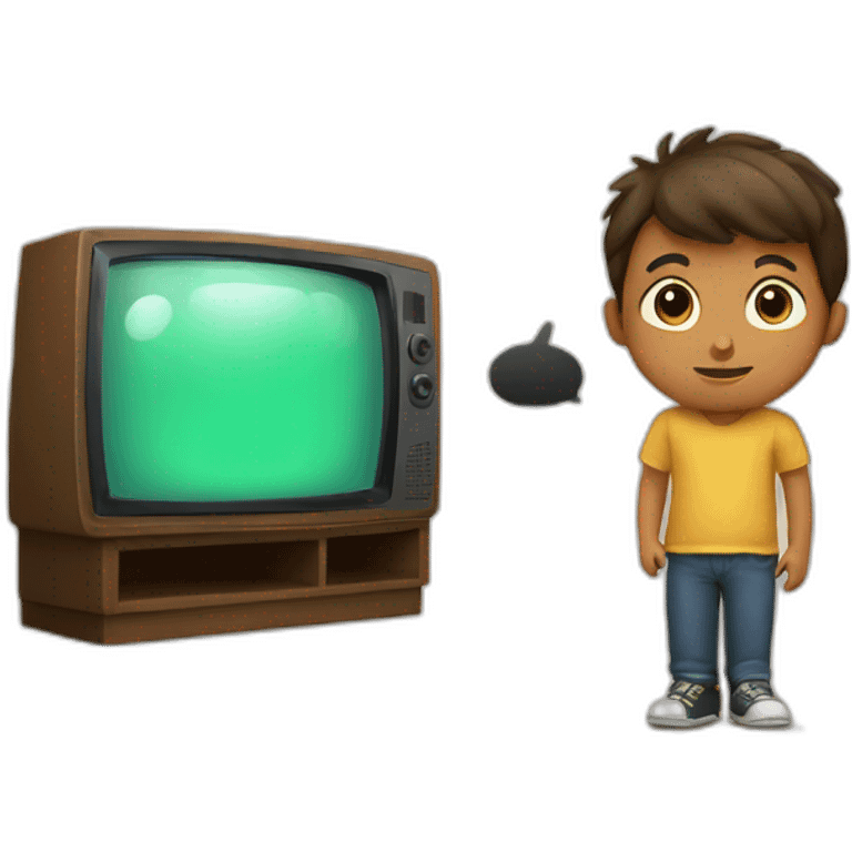 A boy watching tv emoji