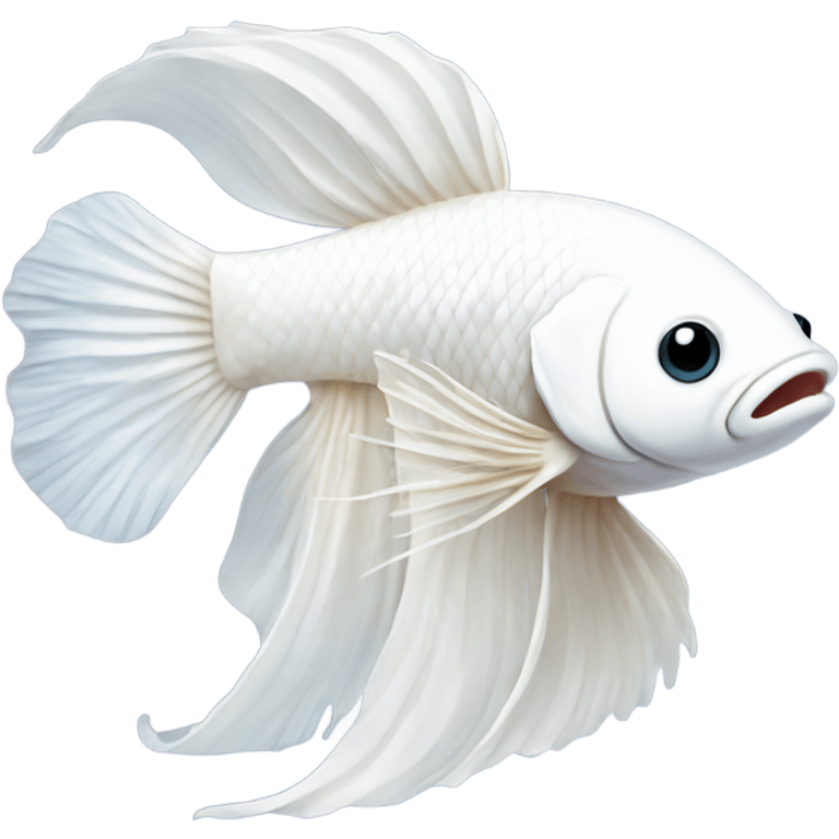 White betta fish happy emoji