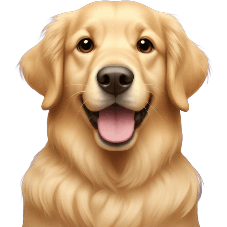 Golden retriever with hearts emoji