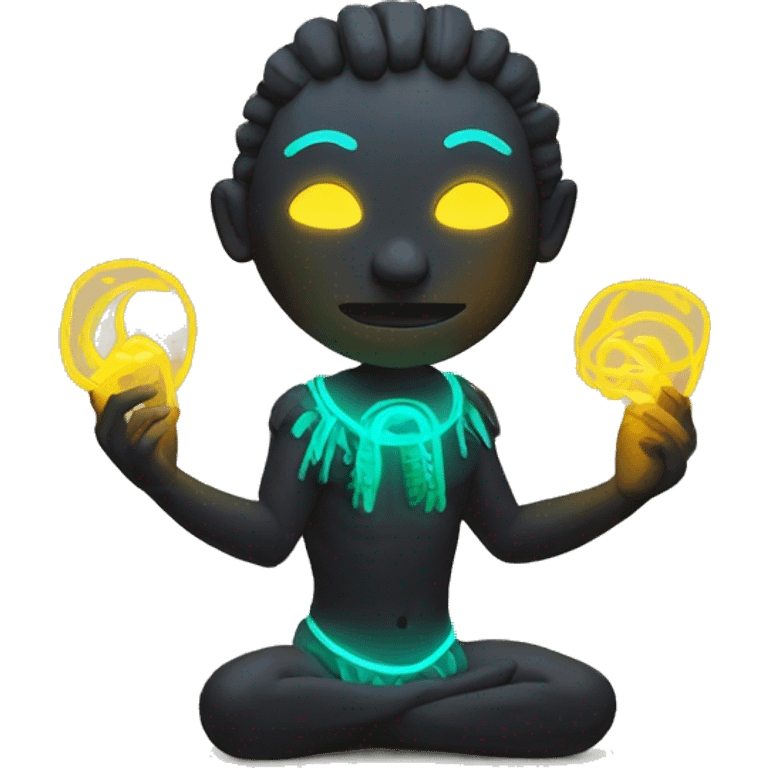 primitive with glowing neon elements emoji