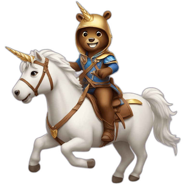 bear riding unicorn emoji