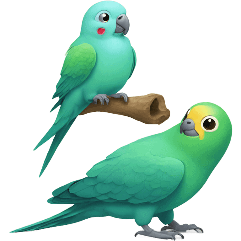 Parakeet being pet by blob seal emoji