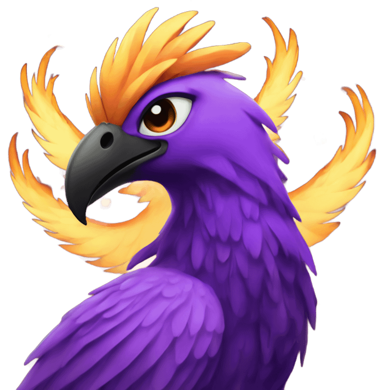 Phoenix with a black heart and star  emoji