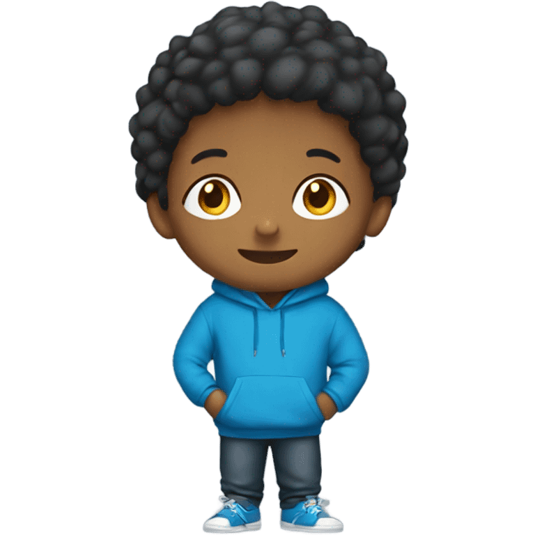 Kid in blue hoodie emoji