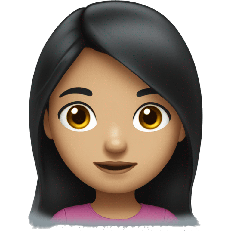 Cute hispanic girl with big eyes and long black hair emoji