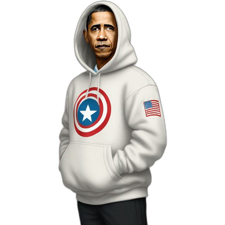 fullbody barack obama in supreme logo hoodie emoji