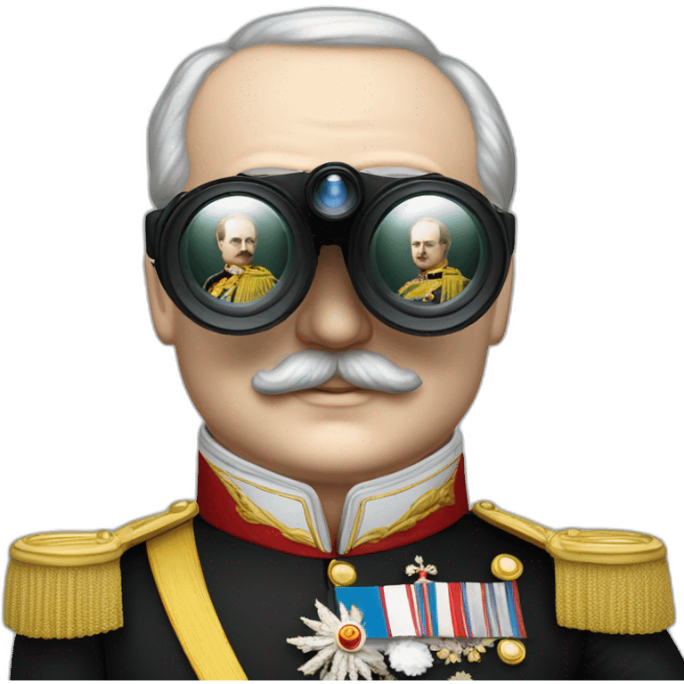 Russian emperor Alexander II with binocular emoji