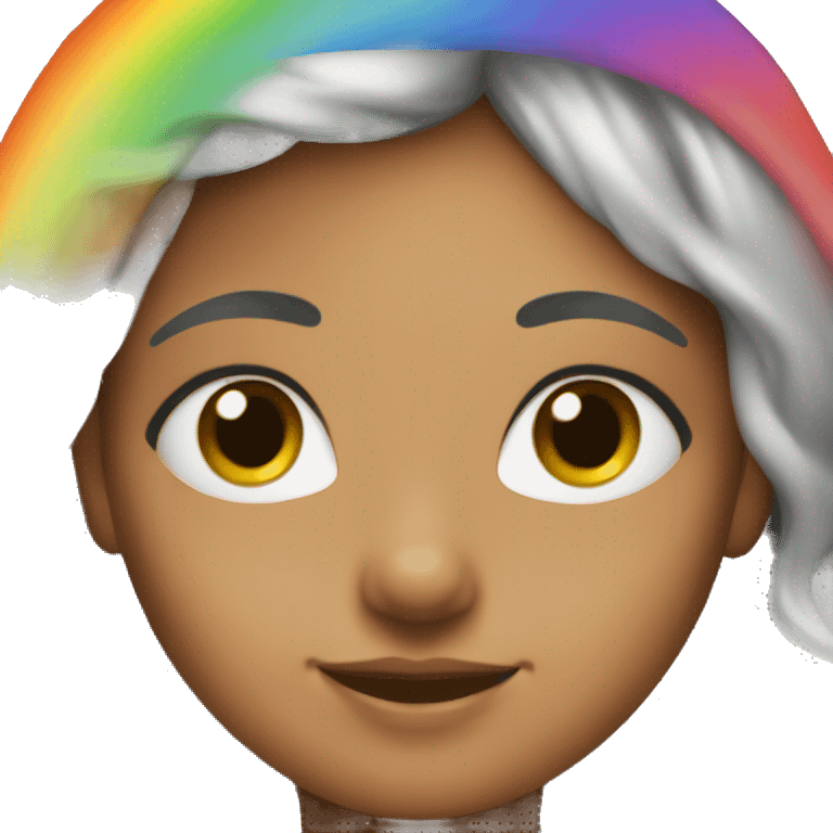 Girl with rainbow emoji