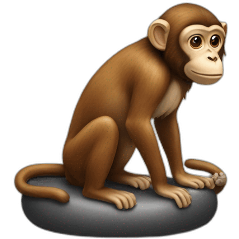 monkey sat on a dog emoji