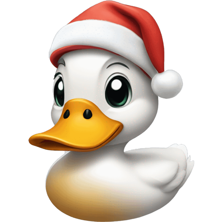 Duck with santa hat emoji