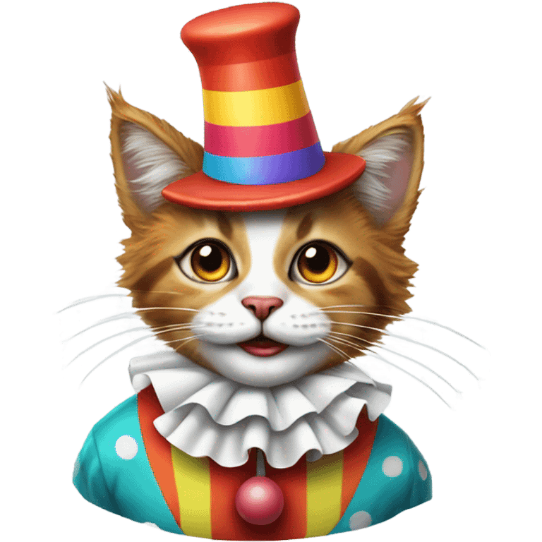 Cat dressed as a clown emoji